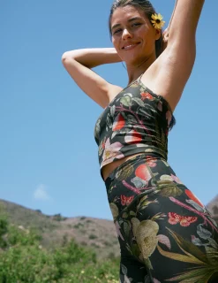 Botanical Garden SoftMark Slim Racerback Cropped Tank