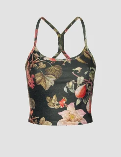 Botanical Garden SoftMark Slim Racerback Cropped Tank