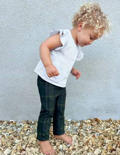 Dark Olive Preppy Plaid SoftMark Toddler Legging