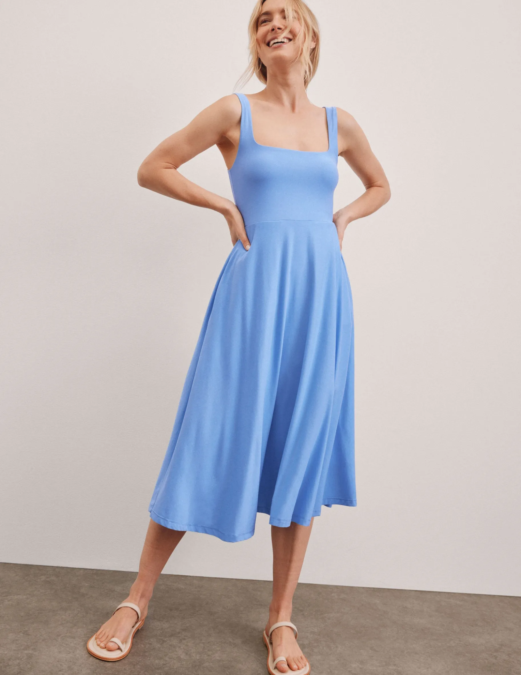Featherweight At The Ready Square Neck Dress