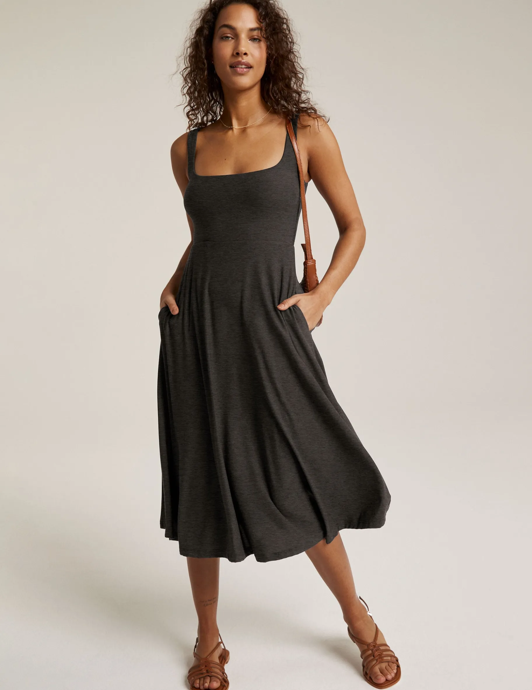Featherweight At The Ready Square Neck Dress