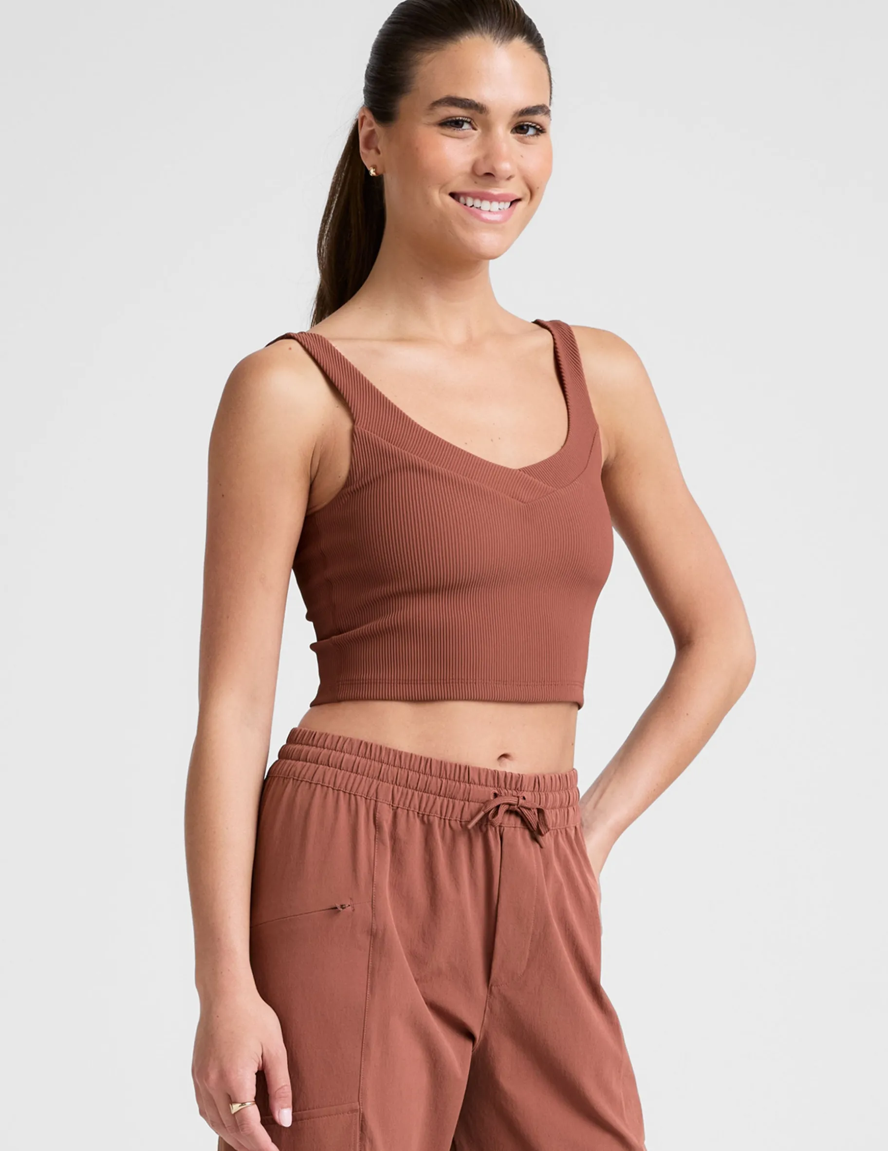Impulse Ribbed Cropped Tank