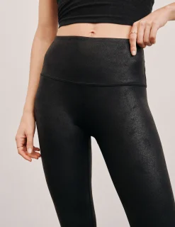 Leatherette High Waisted Midi Legging