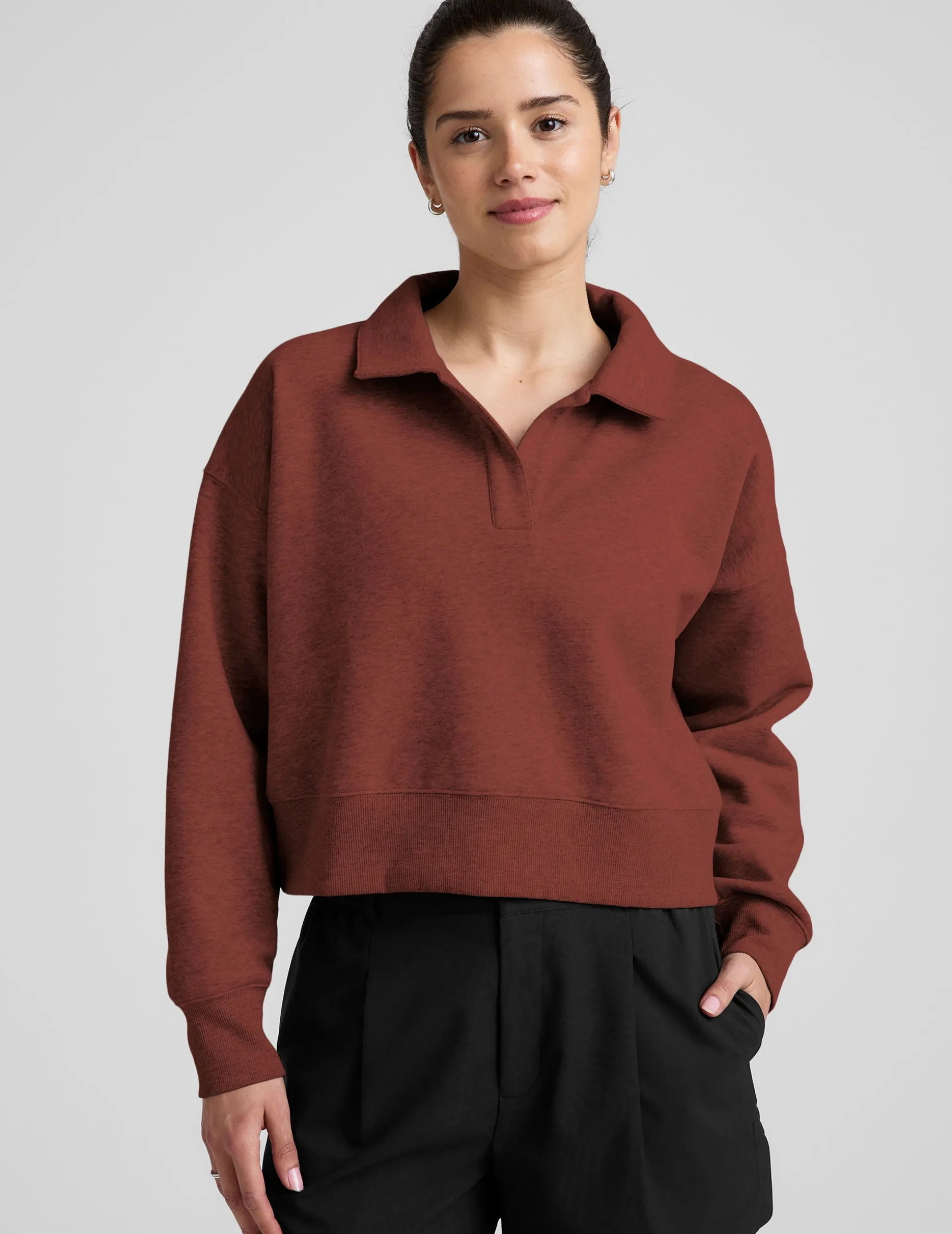 LuxeFleece Collared Sweatshirt