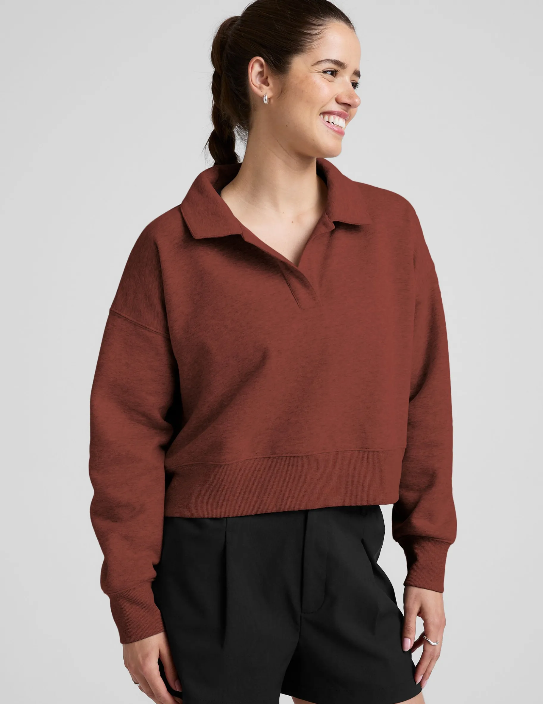 LuxeFleece Collared Sweatshirt