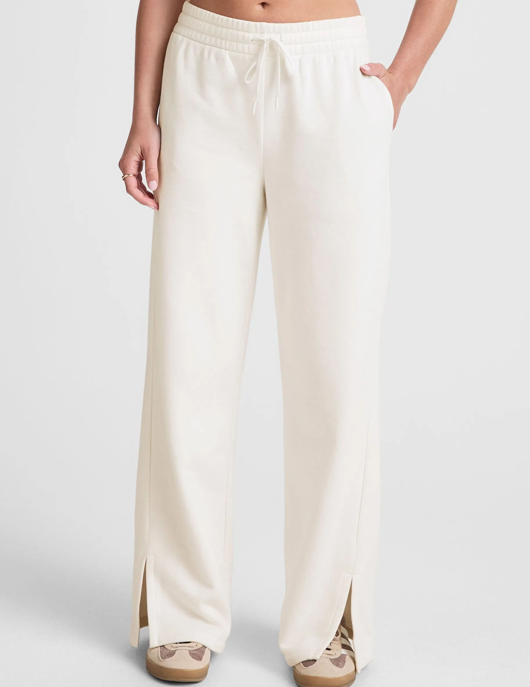 LuxeFleece Side Slit Wide Leg Pant