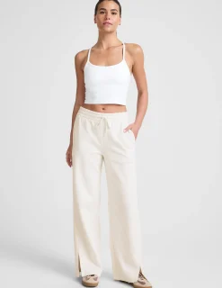 LuxeFleece Side Slit Wide Leg Pant