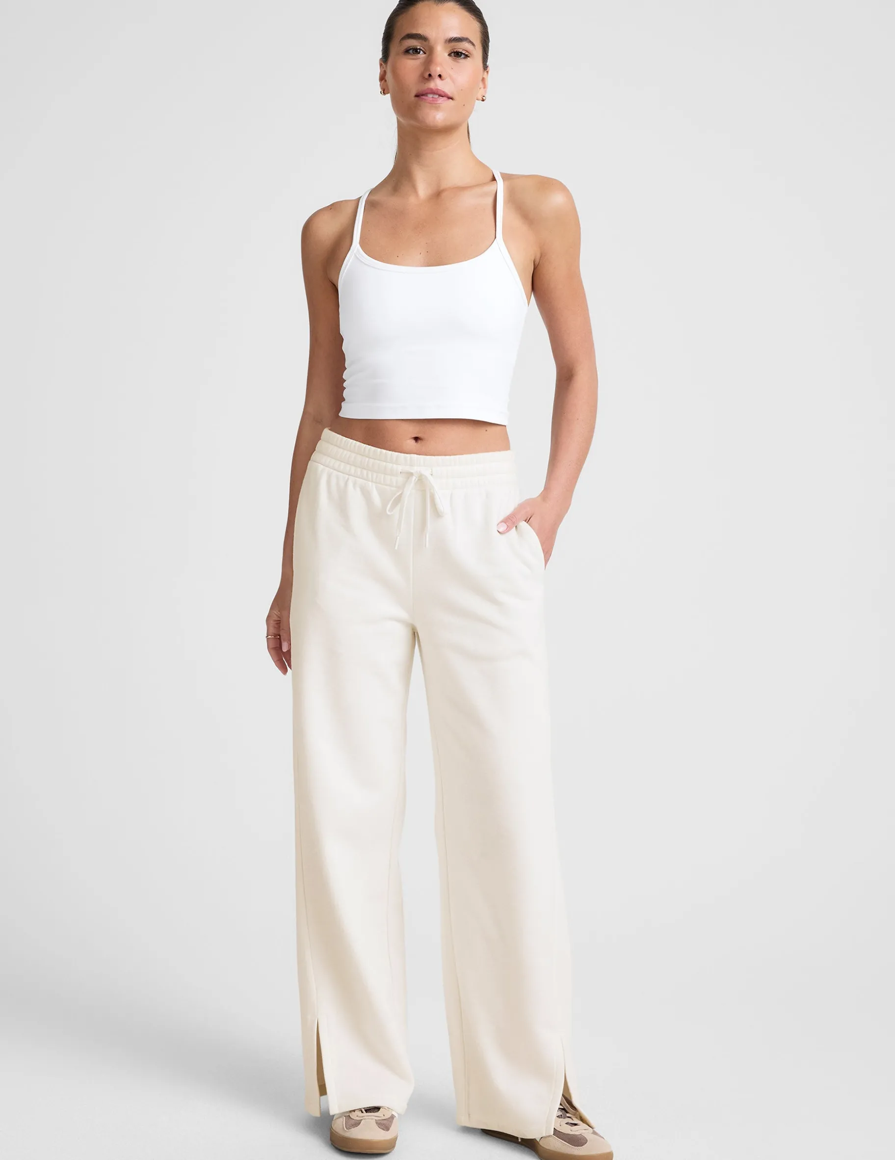 LuxeFleece Side Slit Wide Leg Pant