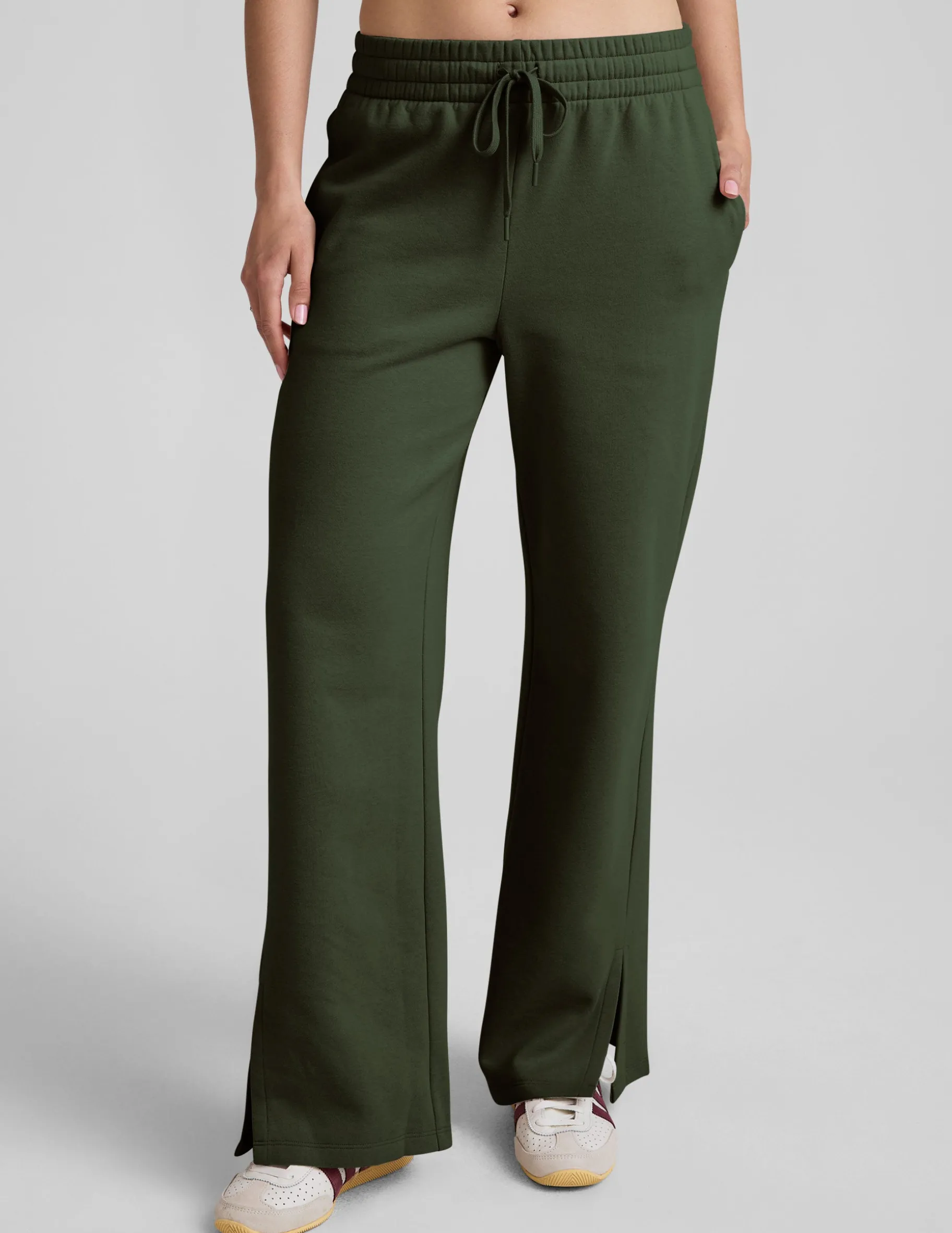 LuxeFleece Side Slit Wide Leg Pant