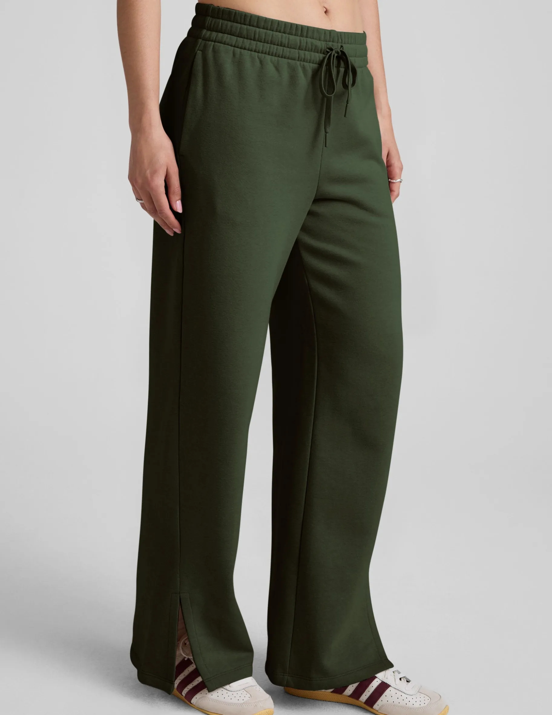 LuxeFleece Side Slit Wide Leg Pant