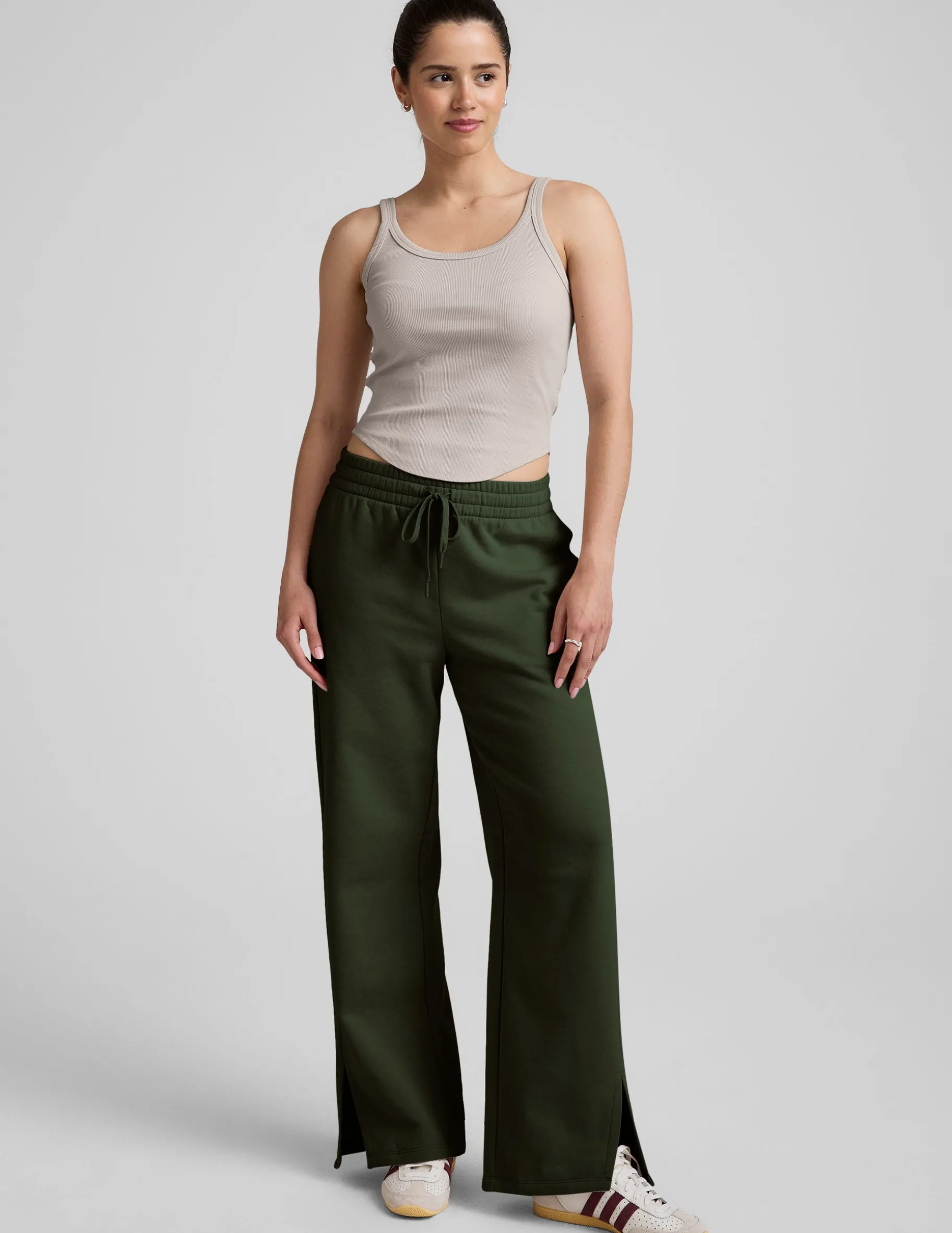 LuxeFleece Side Slit Wide Leg Pant