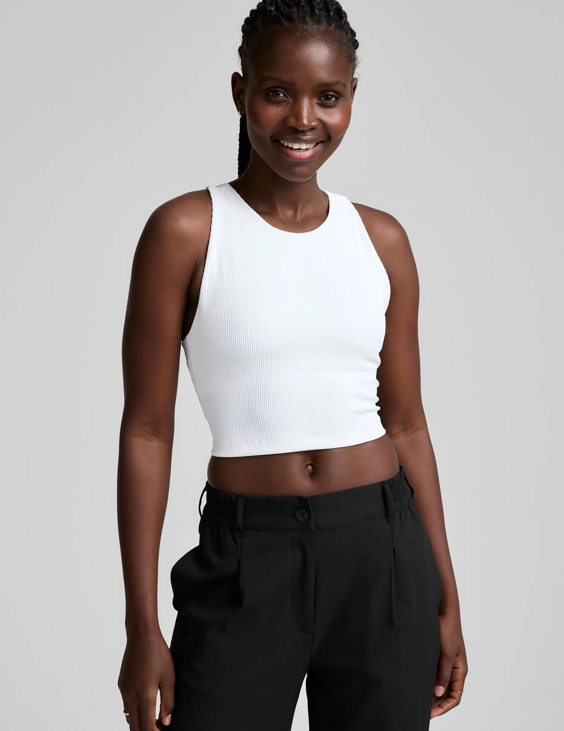 Refocus Ribbed Cropped Tank