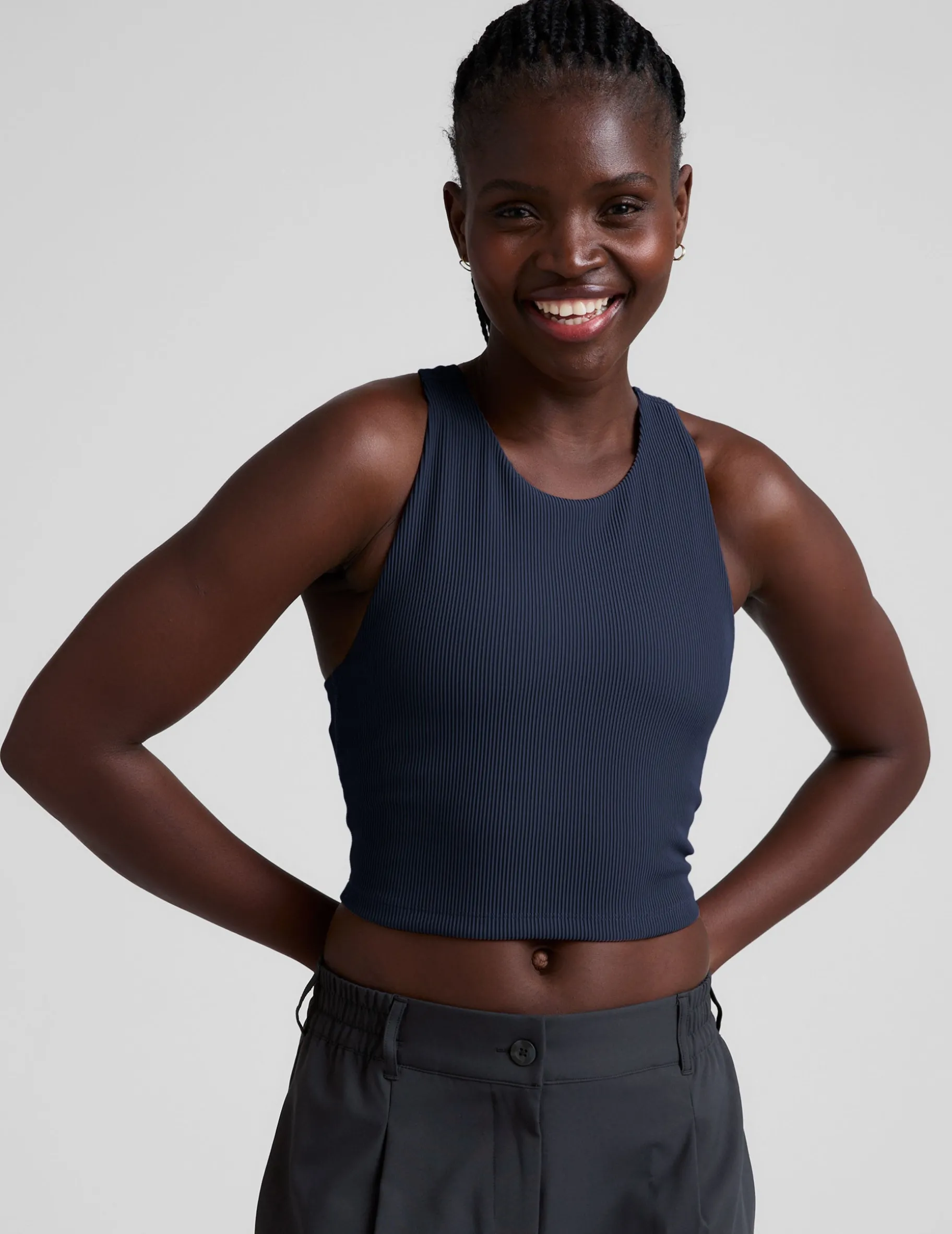 Refocus Ribbed Cropped Tank