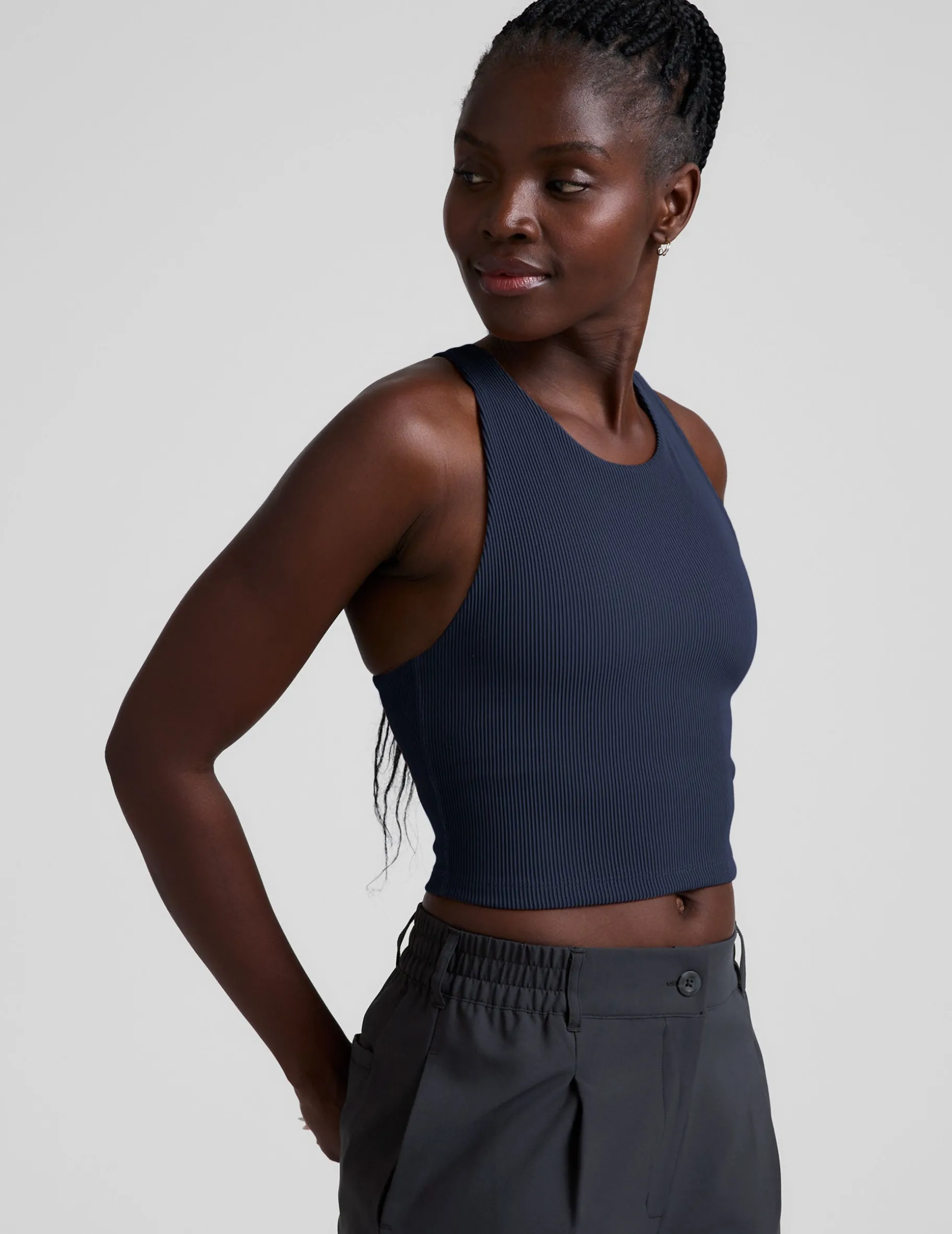 Refocus Ribbed Cropped Tank