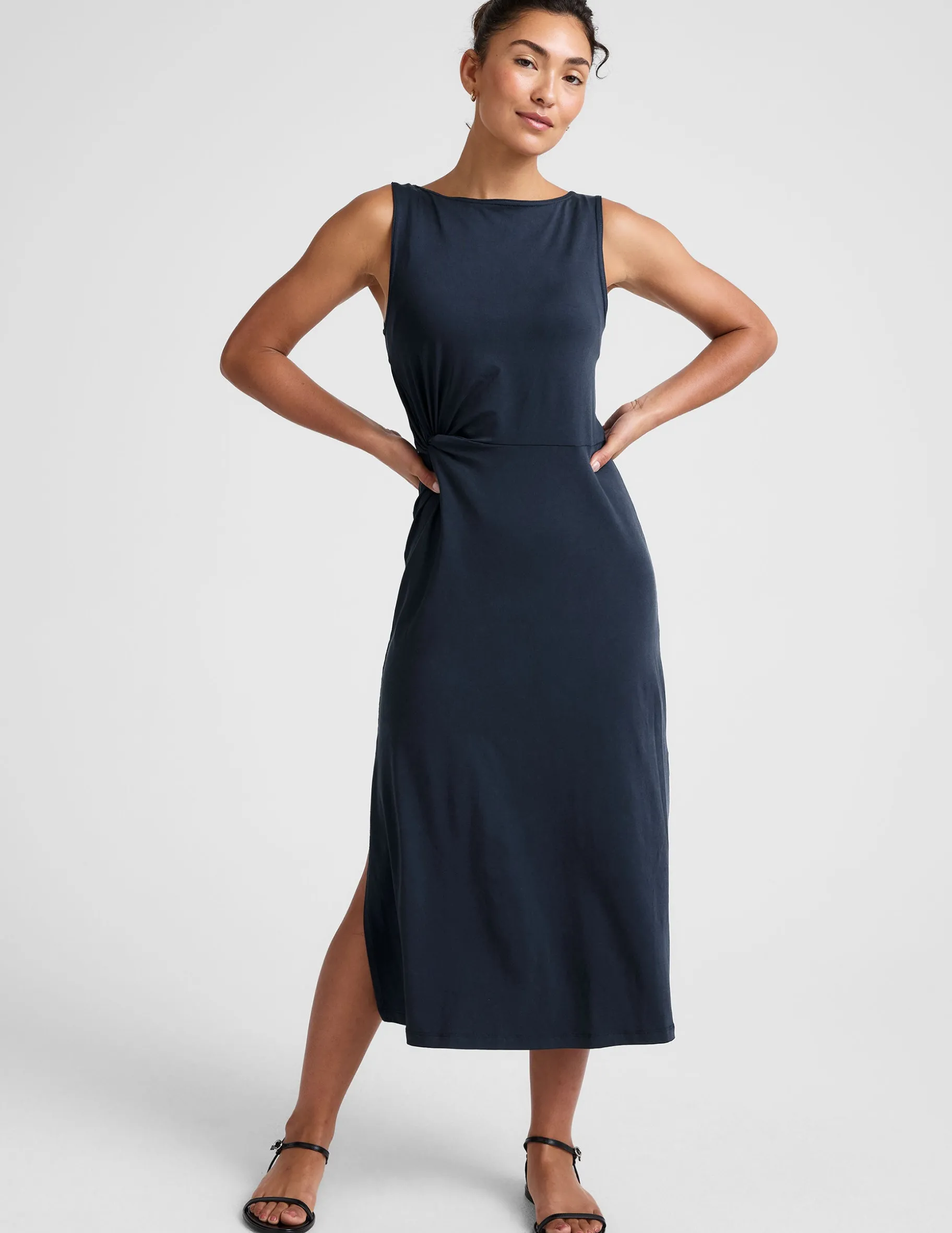 Rotation Side Twist Midi Dress