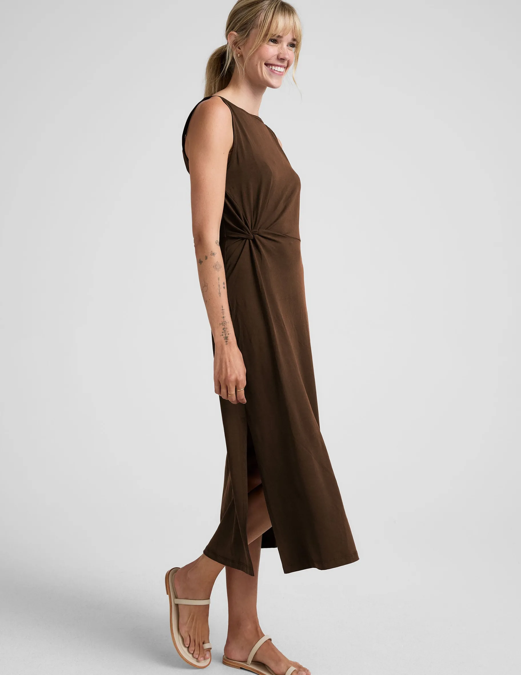 Rotation Side Twist Midi Dress
