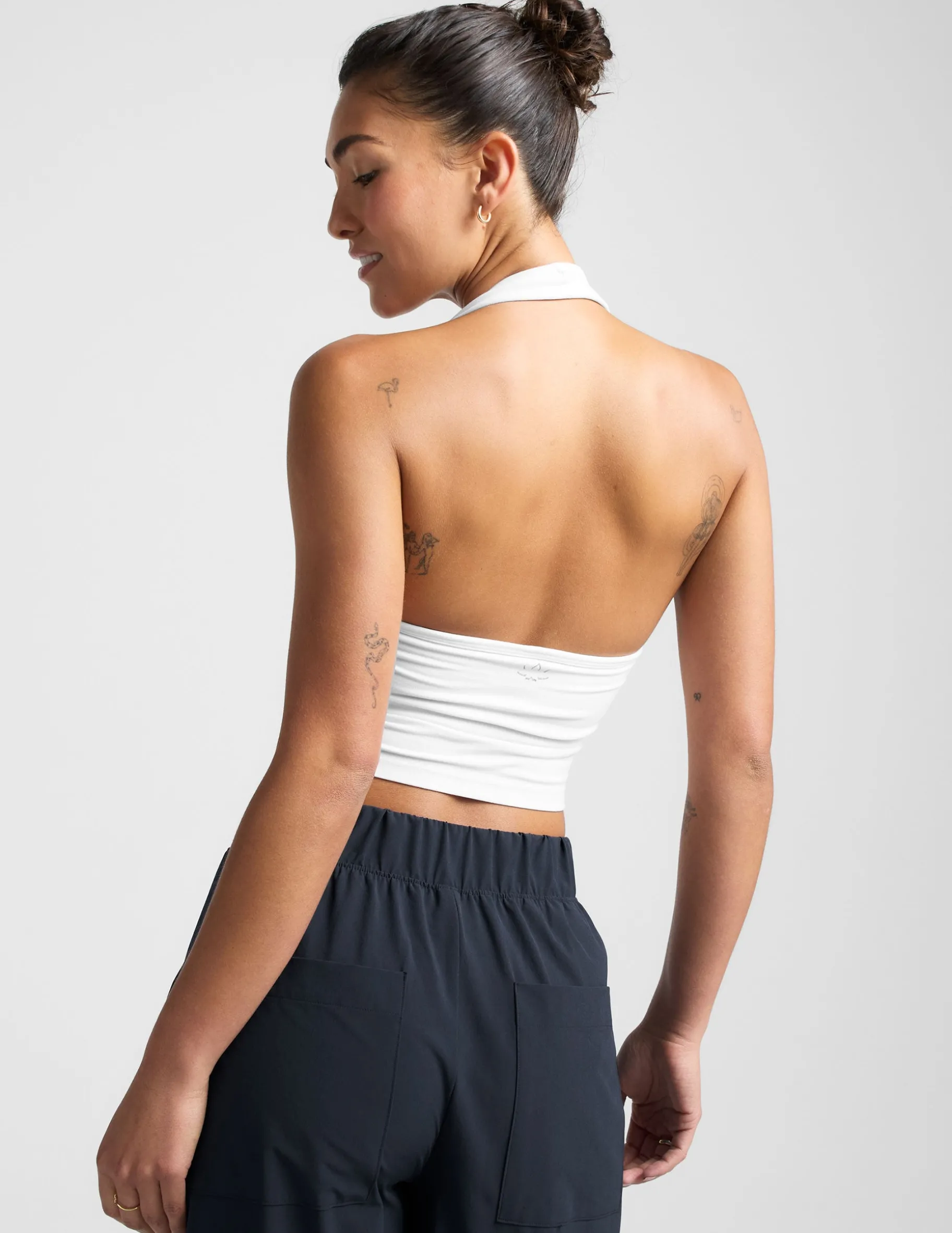 Spacedye Well Rounded Cropped Halter Tank