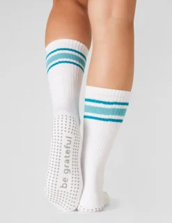 Sticky Be Grateful Crew Grip Socks