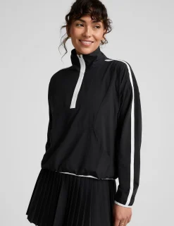 Stretch Woven Course Contrast Half Zip Pullover